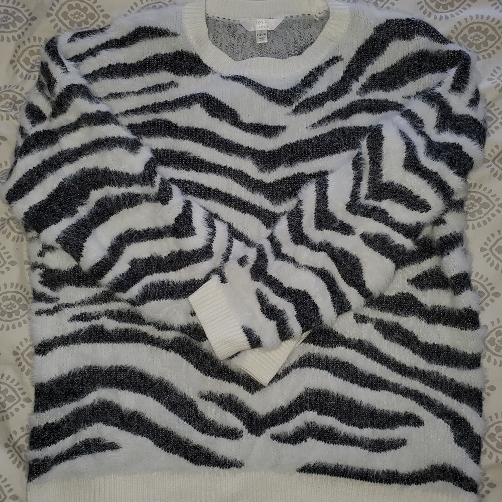 Eyelash Sweatshirt - Zebra Print - Soft!!